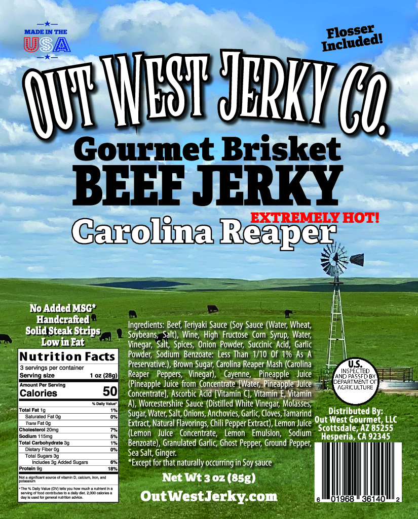 Out West Gourmet Brisket Jerky
– Out West Jerky