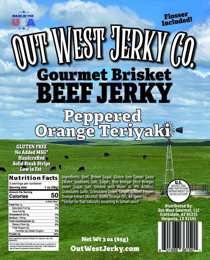 Peppered Orange Teriyaki Beef Jerky